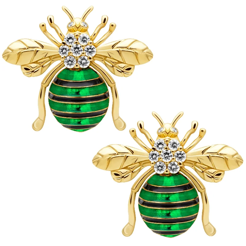 elegant brooch-Earrings- Diamond (enamel)