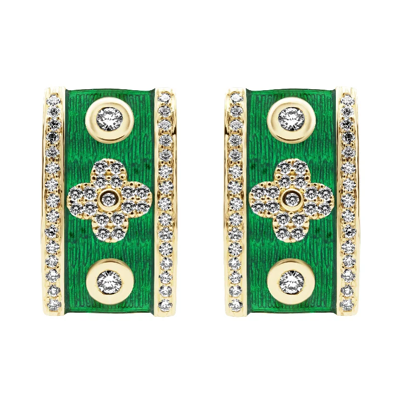 decorative brooch-Earrings - Diamond (Enamel)