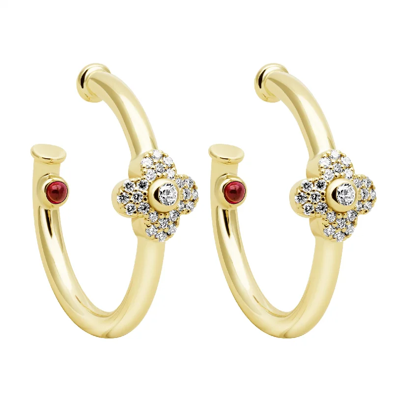 dainty brooch-Earrings - Diamond & Ruby