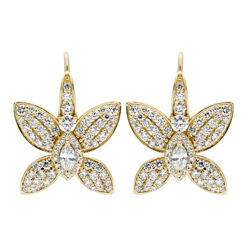 art deco brooch-Earrings - Diamonds