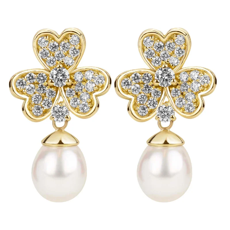 wedding brooch-Earrings -south Sea Pearl And Diamond