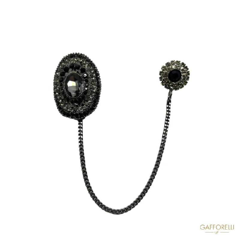 minimalist brooch-Elegant Pendant Brooch with Rhinestones for Ceremonies U575 - Gafforelli Srl