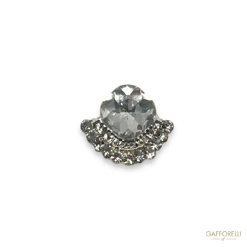 abstract brooch-Eye-shaped Brooch with Rhinestones U292 - Gafforelli Srl