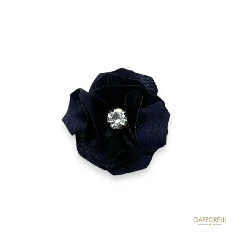 fashion brooch-Men's Cotton Flower-shaped Brooch with Rhinestones U490 - Gafforelli Srl