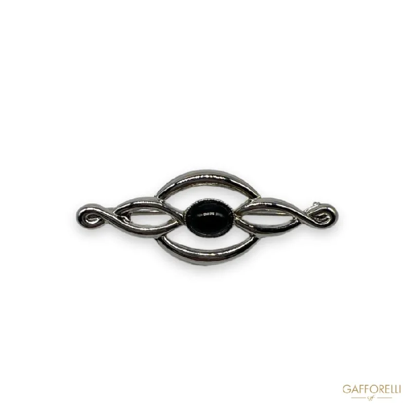 eco-friendly brooch-Metal Detail Brooch U567 - Gafforelli Srl