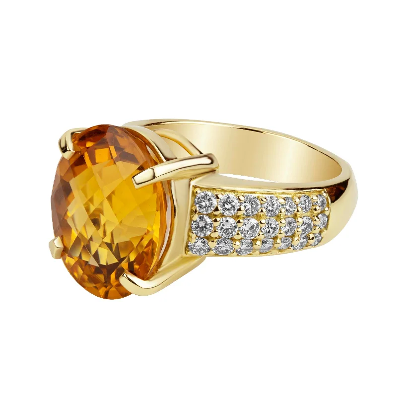 chic brooch-Ring - Citrine And Diamond