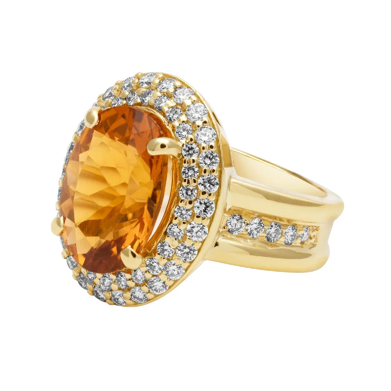 emerald brooch-Ring - Citrine And Diamond