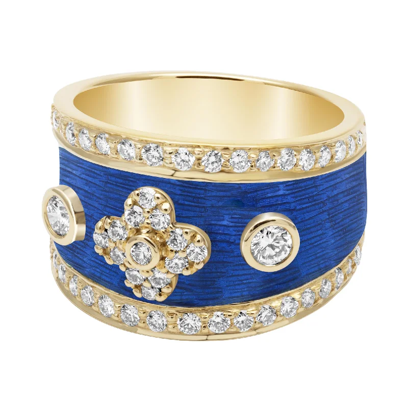 statement gold brooch-Ring - Diamond (Enamel)