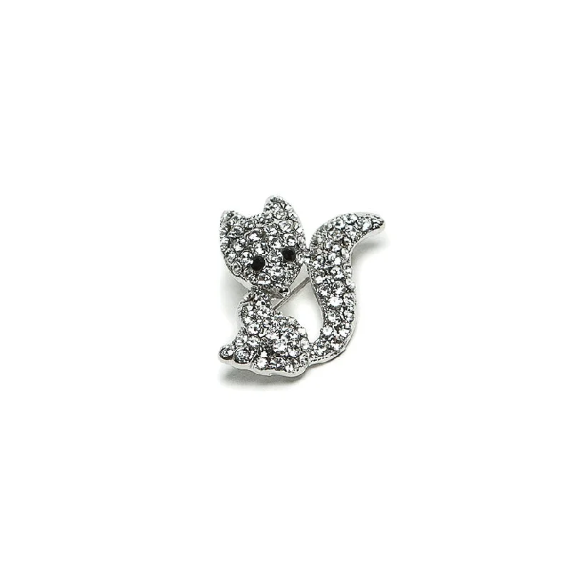 metal brooch-Sparkling Crystal Fox Brooch