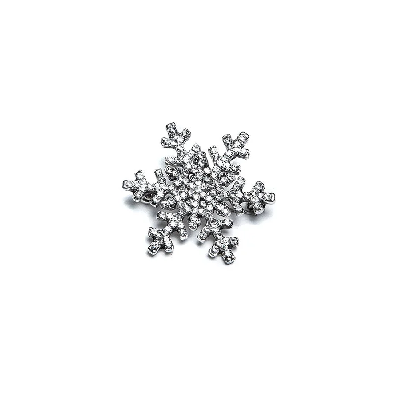 modern brooch-Sparkling Diamante Snowflake Brooch