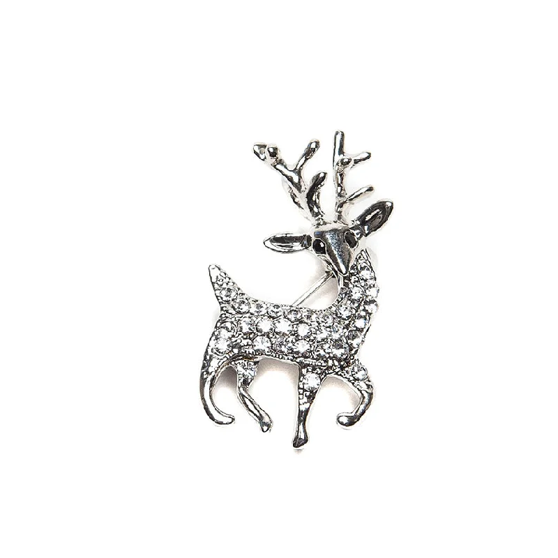 antique brooch-Sparkly Crystal Deer Brooch