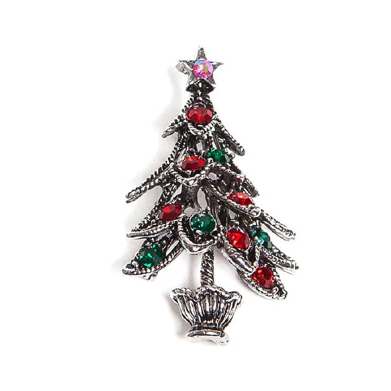 eco-friendly brooch-Sparkly Festive Christmas Tree Brooch