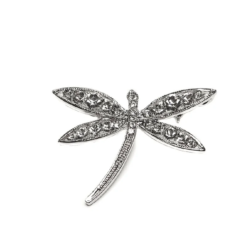 statement gold brooch-Stunning Sparkly Crystal Dragonfly Brooch