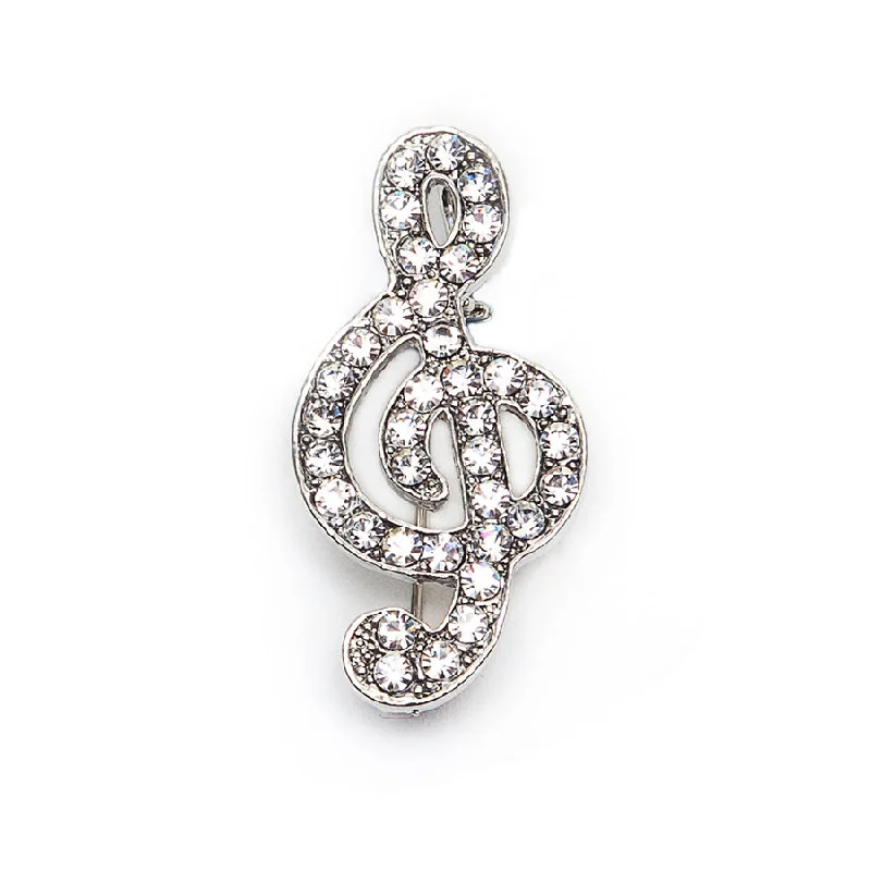 star gemstone brooch-Treble Clef Brooch